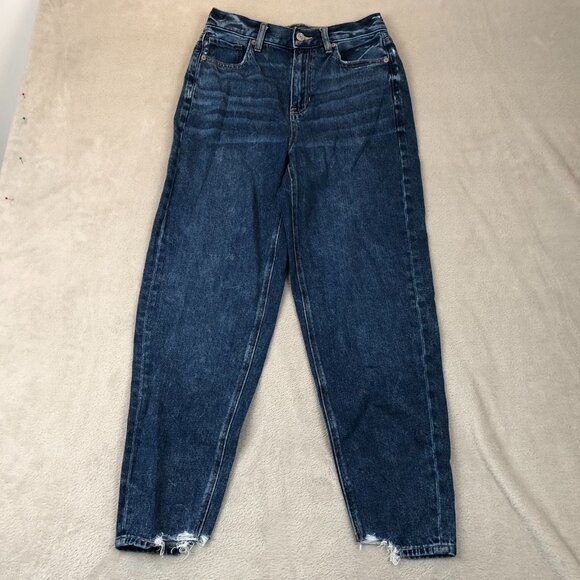 American Eagle Womens Mom Jeans Size 0 Denim Relaxed Distressed Straight Leg - Picture 16 of 16